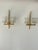 Double Wall Lights in Brass and Molded Glass from Maison Arlus, France, 1950, Set of 2 For Sale - Image 4 of 7