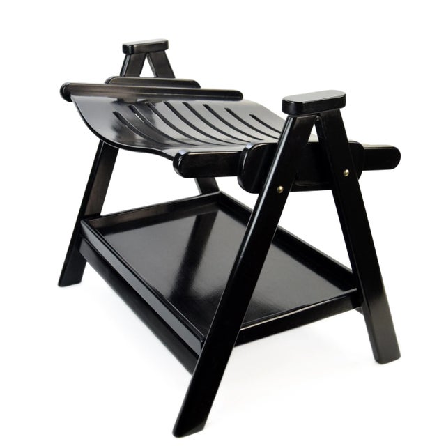 Vintage Folding Side Chair with Shelf, 1970s For Sale - Image 4 of 7