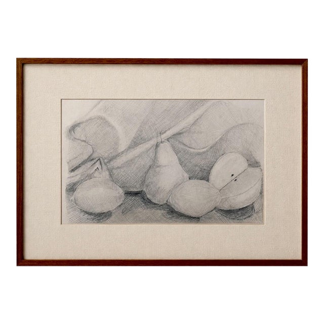 Quiet Tide — Monumental 1942 Academic Still Life Drawing With Cross-Hatching | Auburn University Provenance For Sale