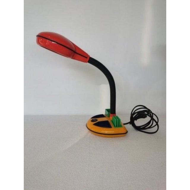 These vintage colorful desk lamps are made of plastic, the base of the lamp can be used to organize office materials. The...