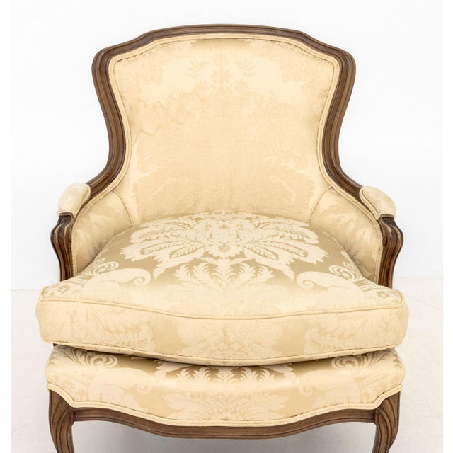 Wood Louis XV Style Carved Wood Bergeres, Pair For Sale - Image 7 of 8