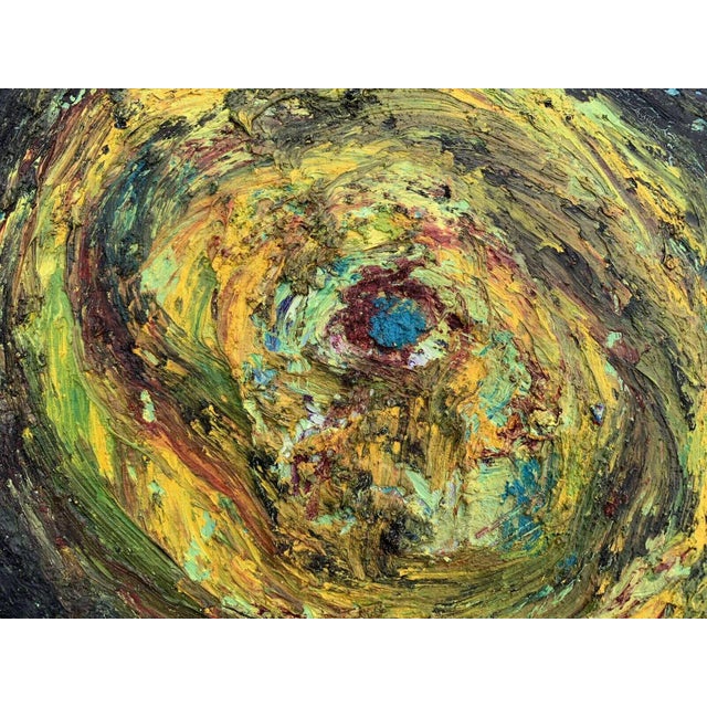 Electric Yellow 1970s "Dissolution" Abstract Oil Painting by Susan Bradford For Sale - Image 8 of 11