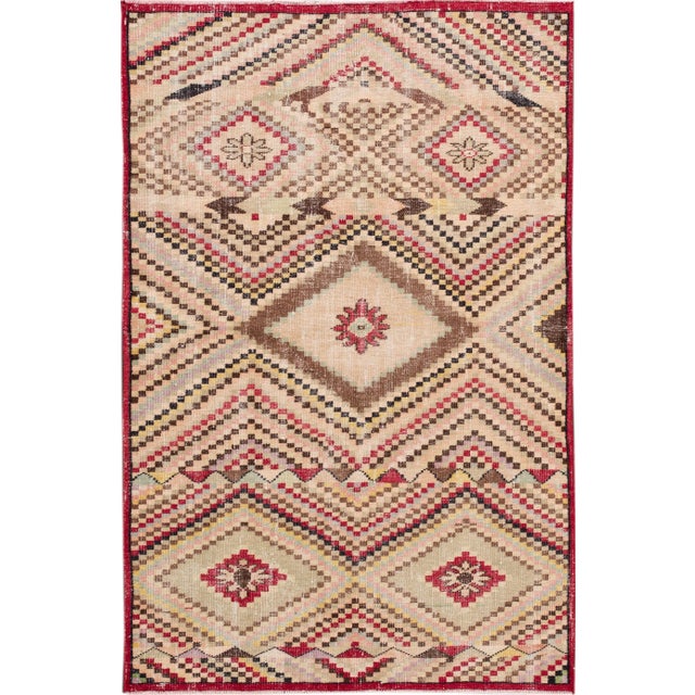 Vintage Turkish Scatter Wool Rug 4 X 7 For Sale - Image 13 of 13