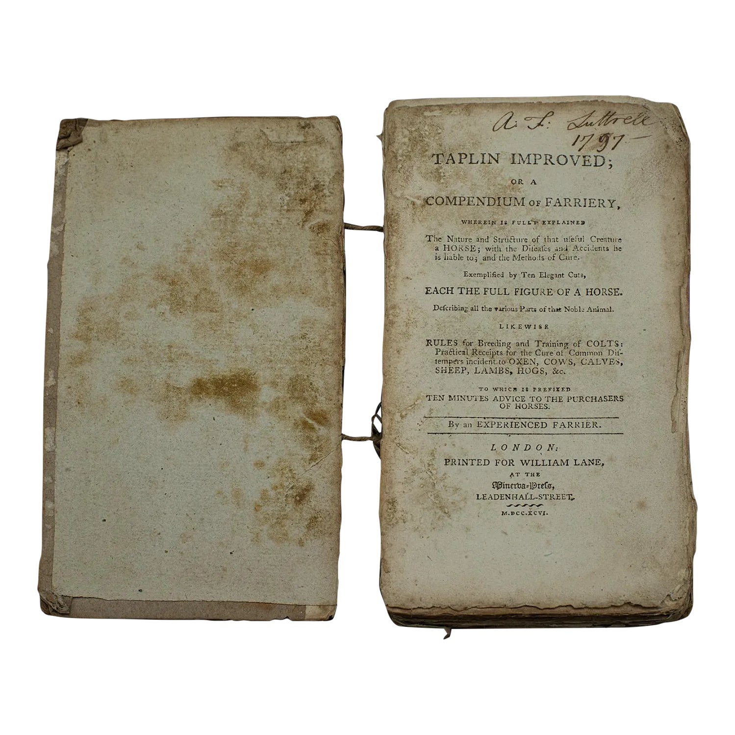 1796's Antique Book Compendium of Farriery | Chairish