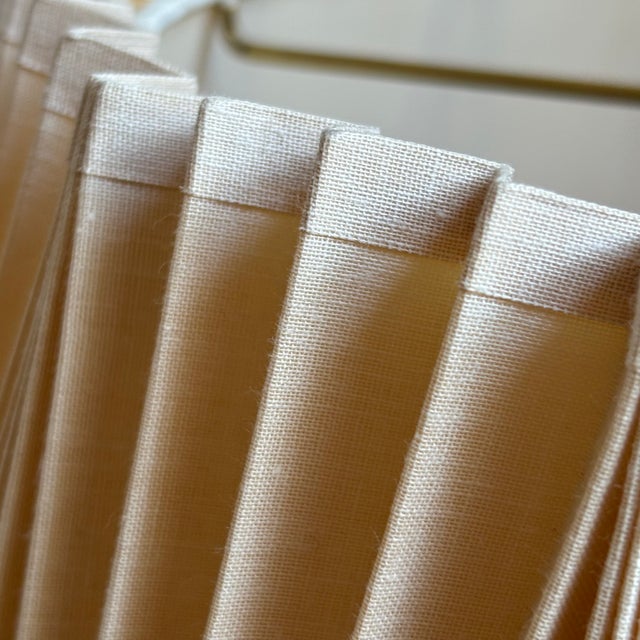 Metal Mid-20th Century Alternating Inverted Knife Pleat Stiffel Lamp Shade For Sale - Image 7 of 18