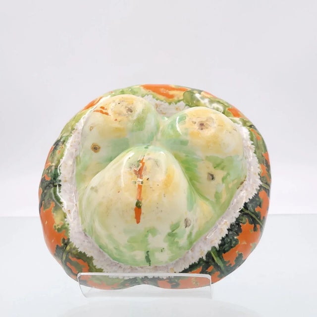 Orange Porcelain Pumpkin Small Box, Circa 1950 For Sale - Image 8 of 9