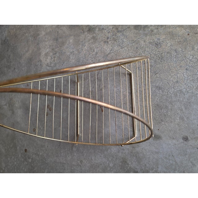 Vintage Mid-Century Modern Brass Hoop Wire Log Holder & Record Rack For Sale In Charleston - Image 6 of 17