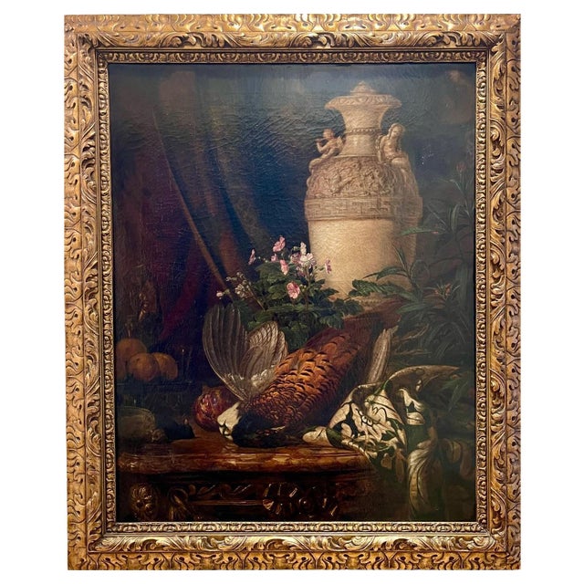 Charles-Louis Malapeau, Still Life with Hunting Trophies, Oil on Canvas For Sale