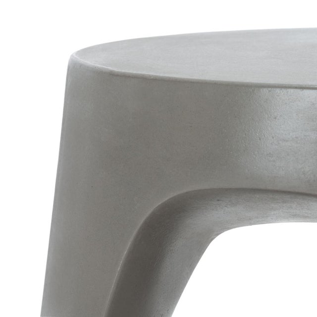 Contemporary Vikki Concrete Accent Stool - Dark Grey For Sale - Image 3 of 6