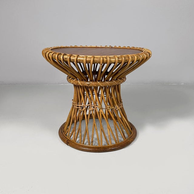 Mid-Century Modern Mid-Century Modern Italian Rattan Coffee Table attributed to Franco Albini, 1960s For Sale - Image 3 of 17