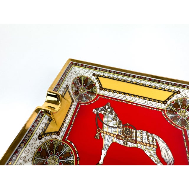 Hermès Paris Cheval D’Orient (Horse of the Orient) Porcelain Ashtray, New in Box For Sale - Image 9 of 11