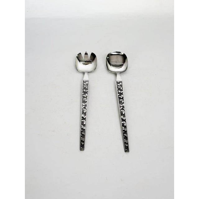 20th Century Art Deco Metal Salad Servers, France, Set of 2 For Sale - Image 3 of 14