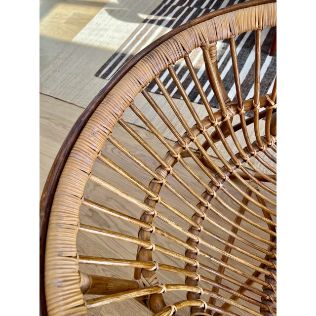 Mid-Century Modern 1960s Rare Rattan Chaise Attributed to Franco Albini For Sale - Image 3 of 6