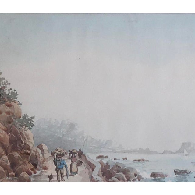 Émile Henry, Back from the Market by the Sea and Fishing Boats, Watercolor on Paper, Framed For Sale - Image 4 of 9