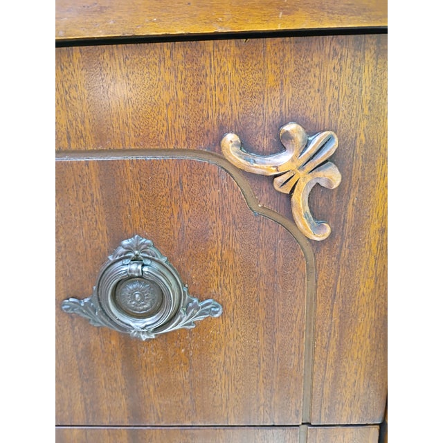 Antique Victorian Revival Chiffonier High Chest With Ornate Scrollwork, Circa 1910 For Sale - Image 9 of 17