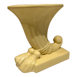 1950s Art Deco Ceramic Trumpet Horn of Plenty