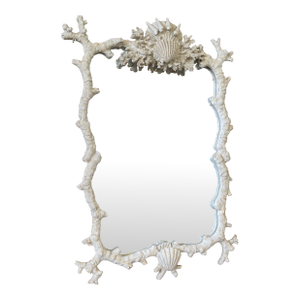 Vintage Coastal Faux Bois Coral and Shell Wall Mirror by Mark Roberts