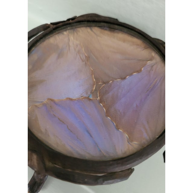 Antique French Art Nouveau Butterfly Wing Trinket Dish by Peguy, 1890s For Sale - Image 3 of 5