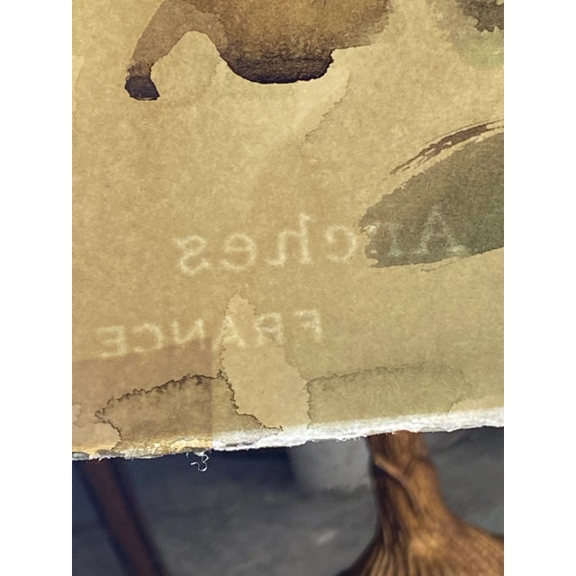 Paper Late 20th Century Forest Landscape with Waterfall Watercolor Painting by Sanford Brooks For Sale - Image 7 of 8