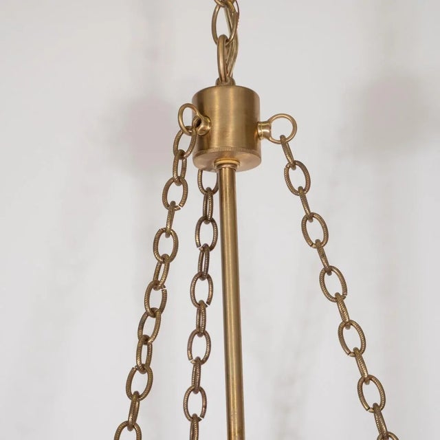 Gold "Fishbowl" Glass and Brass Pendant For Sale - Image 8 of 9