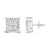 Contemporary 14K White Gold 2.00 Cttw Invisible Set Princess-Cut Lab Grown Diamond Wavy Quad Stud Earrings For Sale - Image 3 of 6