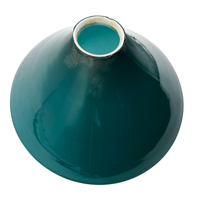 1920s Art Deco Banker/Poker Brass Hanging Ceiling Light W/ 10" Green Glass Shade For Sale - Image 10 of 13