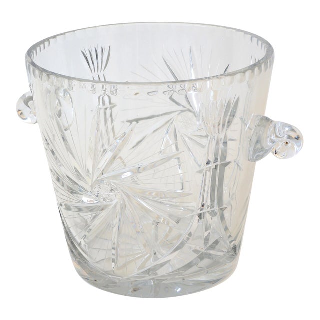 Ice Bucket Lead Crystal Pressed Design 1970s For Sale