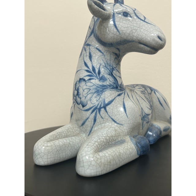 Late 20th Century Thai Blue and White Ceramic Deer For Sale - Image 10 of 18