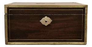 19th Century Mahogany Box With Brass Campaign Detailing