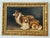 This charming vintage oil painting depicts a pair of elegant Shetland Sheepdogs resting against a dark background,...