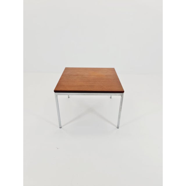 German Teak Coffee Table with Chrom Legs from Knoll International, 1960s For Sale - Image 3 of 13