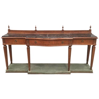 20th Century Louis XVI Style Neoclassical Console Table With Three Drawers For Sale