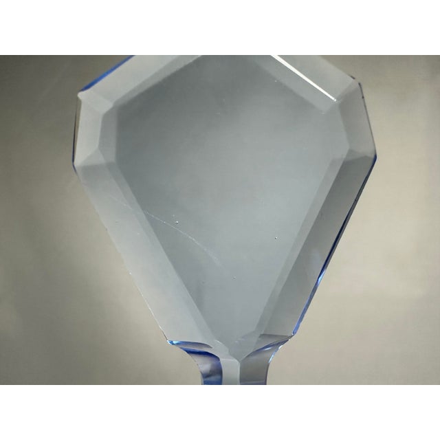 Art Deco Czech Crystal Perfume Bottle with Blue Stopper For Sale - Image 6 of 10