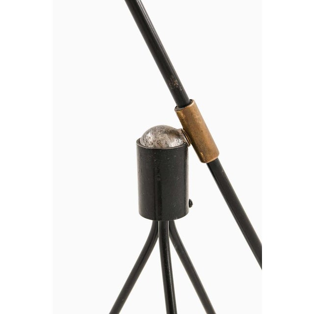 Black Floor Lamp in Brass and Lacquer by Gilbert Watrous for Bergboms, 1950s For Sale - Image 8 of 9