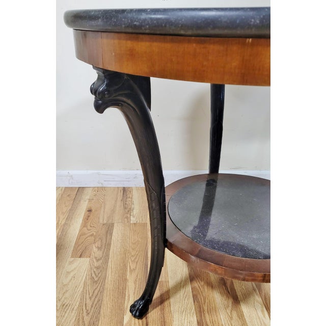 Wood Early 19th C French Empire "Aux Griffons" Directoire Marble Top Center Table For Sale - Image 7 of 14