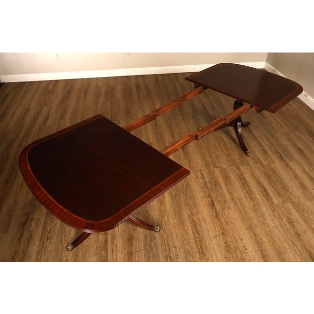 2000 - 2009 Henkel Harris Mahogany Double Pedestal Dining Table For Sale - Image 5 of 18