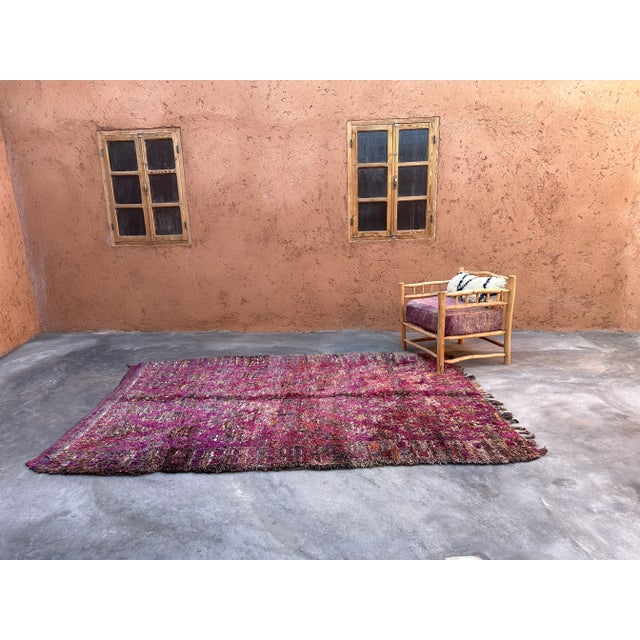 1980s Purple Moroccan Plush Rug - 6'4" X 9'6" Ft For Sale - Image 9 of 10