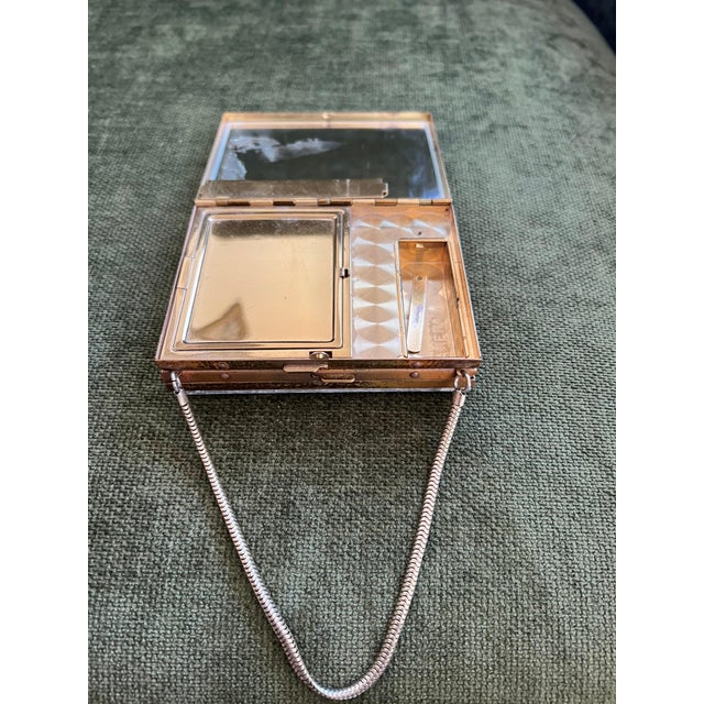 1950s Mid-Century Evans Wristlet Compact and Cigarette Case with Mother of Pearl For Sale In New York - Image 6 of 18