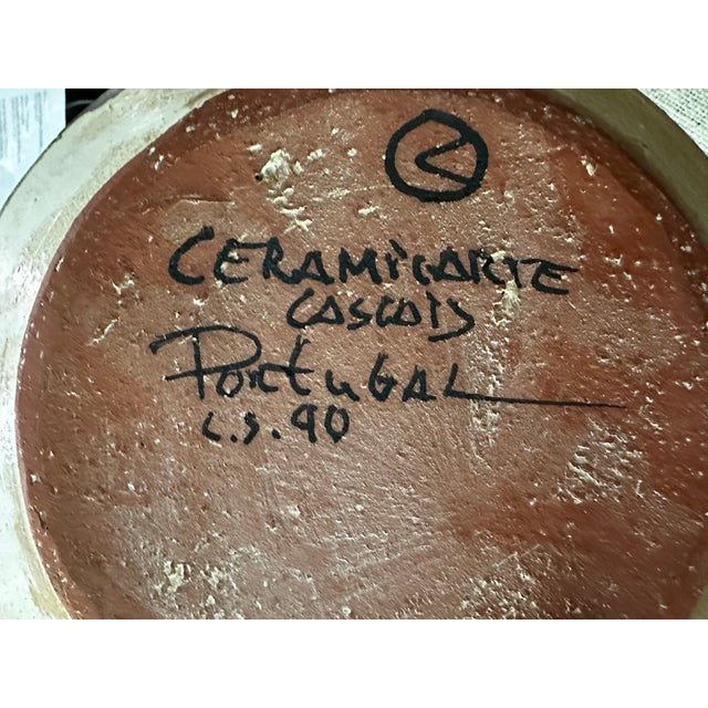 Blue Hand-Painted Ceramic Art Plate by Luis Soares, Portugal, 1990s For Sale - Image 8 of 11