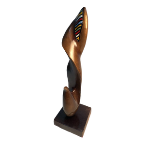 Vintage MCM Hand Carved Wooden Modernist Abstract Sculpture Figurine