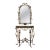 1920s Oscar Bach Gilded Iron Console and Beveled Mirror Set With Black Marble Top, Attributed For Sale