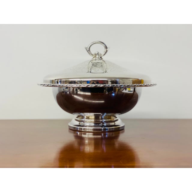 American Early 20th Century Vintage Wm a Roger’s Silverplate Footed Bowl With Lid For Sale - Image 3 of 7