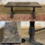 Coffee table in wrought steel with a slate top, circa 1950s - L=1.05m W=43cm H=45cm