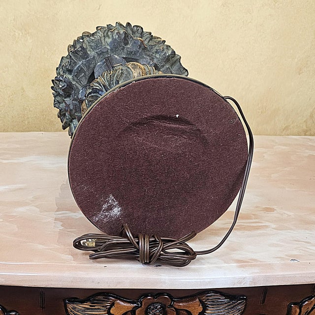 Antique Frederick Cooper Ornate Hollywood Regency Table Lamp With Fringe Shade For Sale - Image 11 of 18