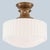 Traditional Thomas O'Brien for Visual Comfort Signature Milton Road Flush Mount in Hand-Rubbed Antique Brass With Ribbed White Glass For Sale - Image 3 of 18