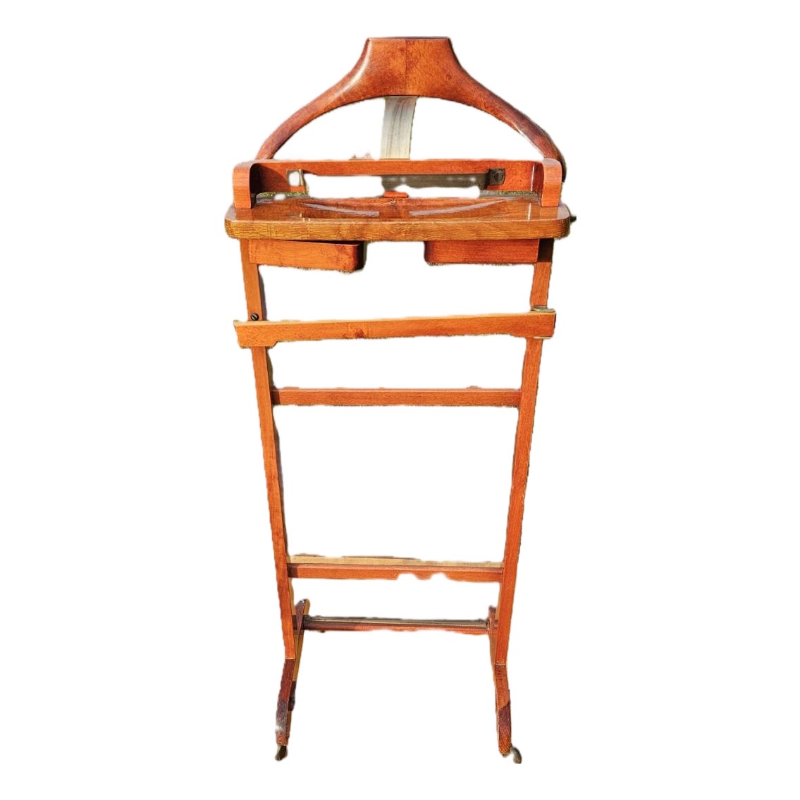 Mid-Century Modern Italian Wood Valet Stand by Fratelli Reguitti