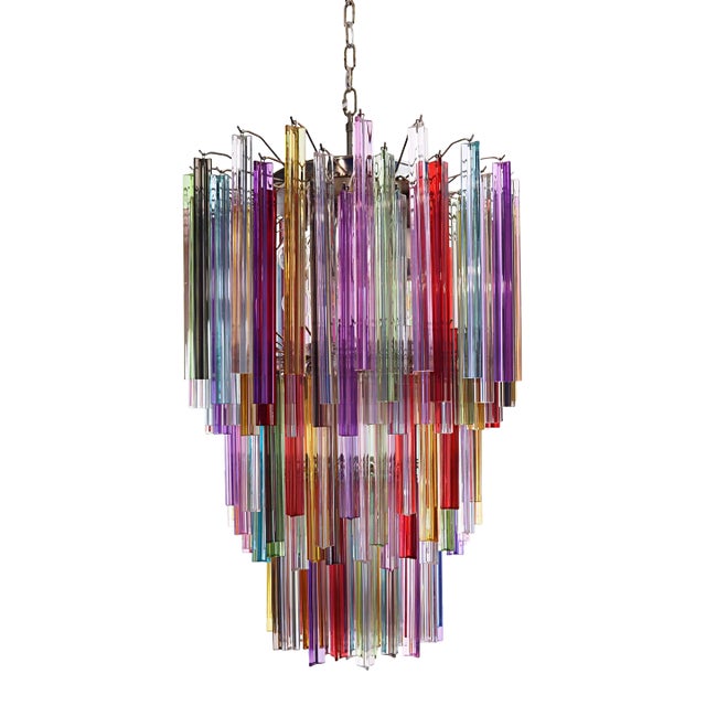 Murano Multicolor Triedri 187 Prism Chandelier, Mariangela Model For Sale