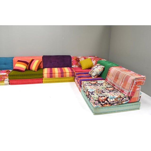 Large Mah Jong Sofa in Original Fabric attributed to Hans Hopfer for Roche Bobois, 1980s, Set of 35 For Sale - Image 12 of 18