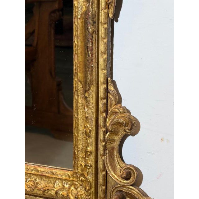 Glass Antique French Giltwood Mirror For Sale - Image 7 of 8