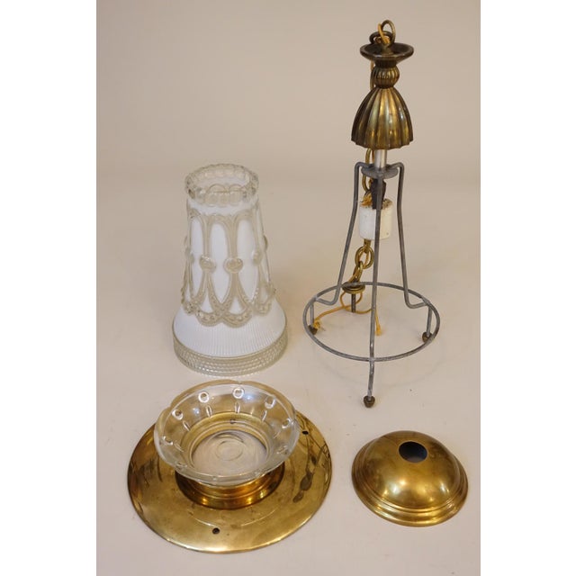 Lightolier Hollywood Regency Elaborate Slag Glass Diffuser Hanging Swag Torchiere Lamp Early 1960s For Sale - Image 10 of 12